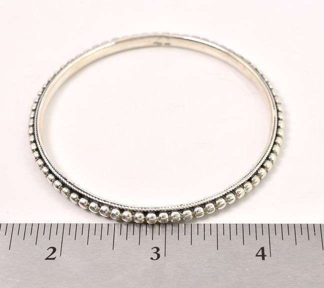 Sterling Silver Studded Bangle Bracelet