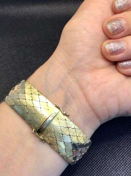 MESMERIZING VINTAGE TRI COLOR 14K GOLD SOLID BRACELET