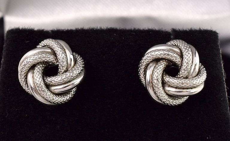Sterling Silver Knot Stud Earrings