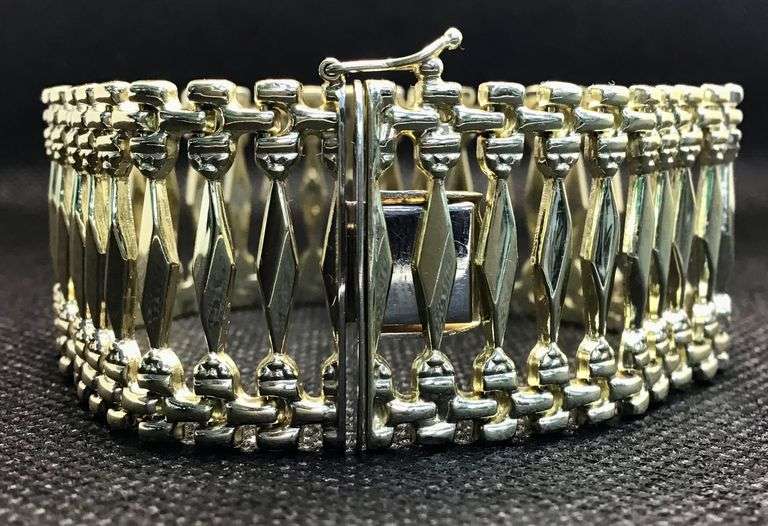 STUNNING VINTAGE 14K YELLOW GOLD RETRO STYLE BRACELET