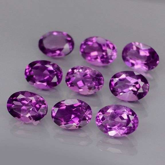 Glittering 6.31ct 7x5mm real Bolivian Amethyst set