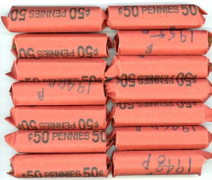 14 Different Rolls of Lincoln Whear Cent Dates