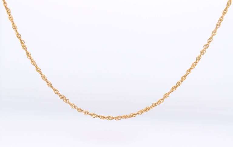 18kt Yellow Gold Tiny Rope Chain Necklace