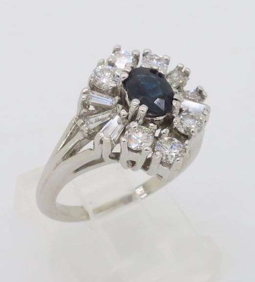 Blue Sapphire & Diamond Cocktail Ring