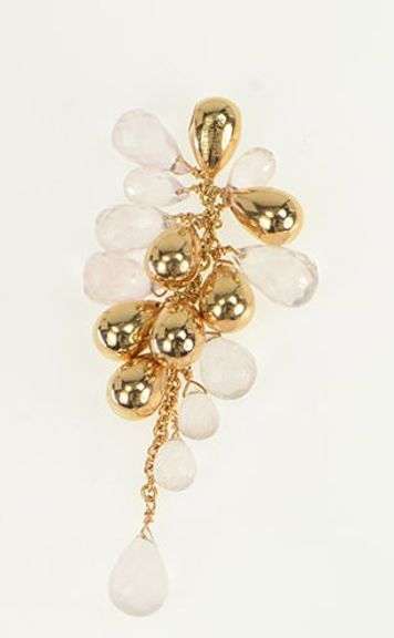 18K Yellow Gold Marco Bicego Rose Quartz Tassel Drop Pendant