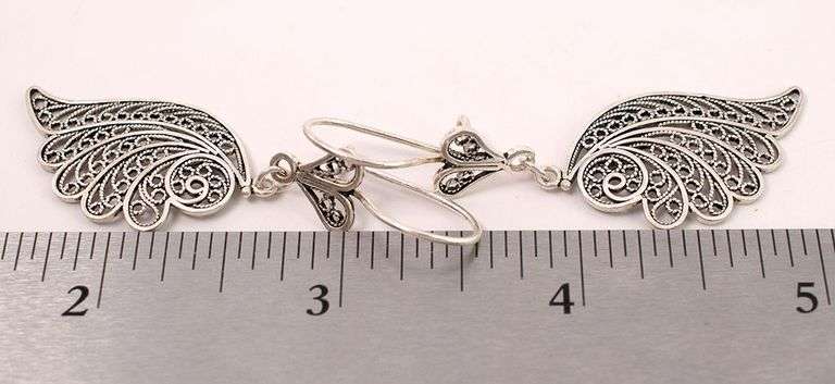 Sterling Silver Feather Dangle Earrings