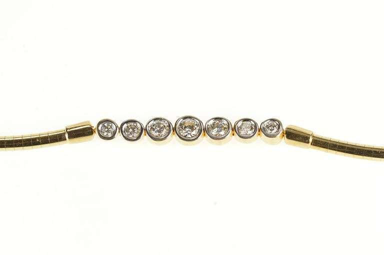 14K Yellow Gold 1.04 Ctw Graduated Diamond Cocoon Chain Necklace