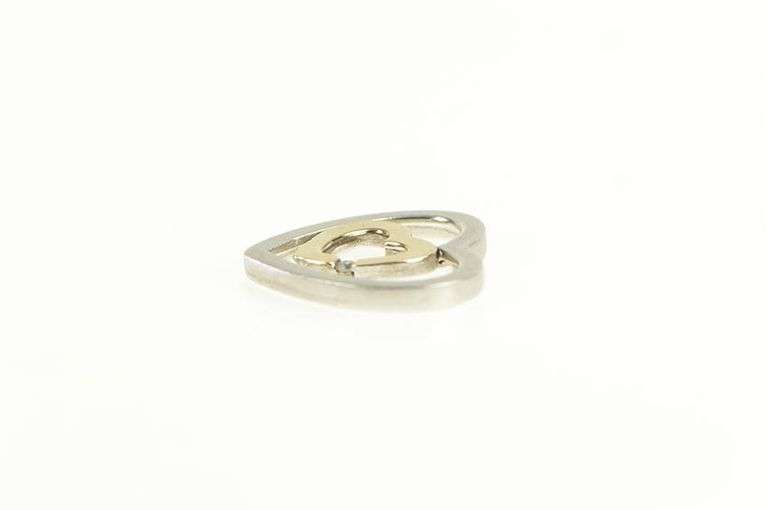 Sterling Silver 14k Gold Two Tone Diamond Hearts Love Pendant