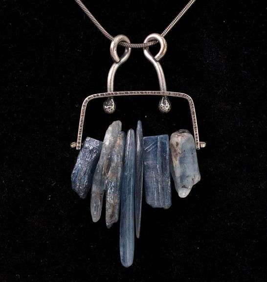 Sterling Silver Raw Blue Kyanite Pendant Necklace