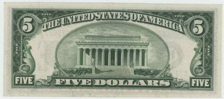 Choice CU 1934 $5 Federal Reserve Note of Philadelphia (C)