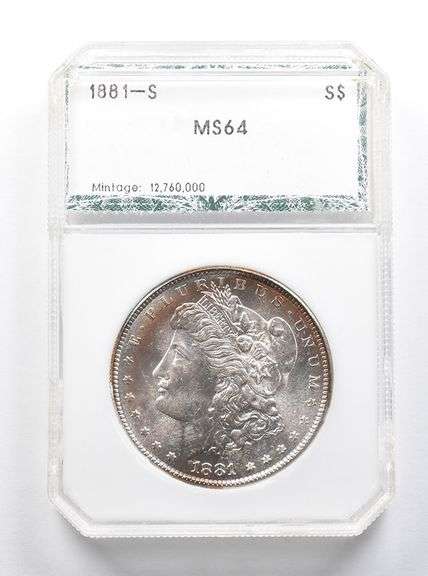 MS64 1881-S Morgan Silver Dollar PCI Beautifully Toned