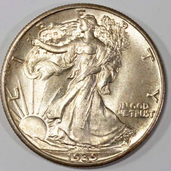 Frosty White BU 1939 Walking Liberty Half