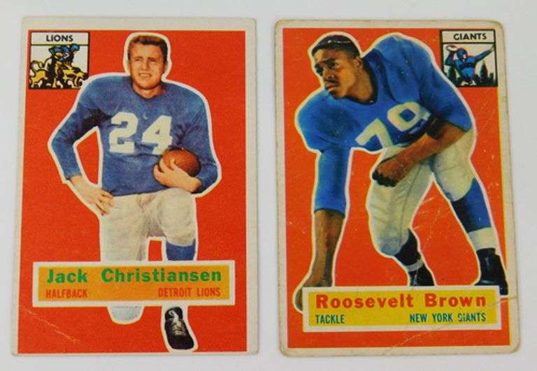 2 Topps 1956 Football Cards