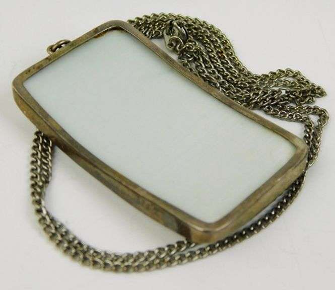 Antique Chinese Porcelain Pendant with Chain