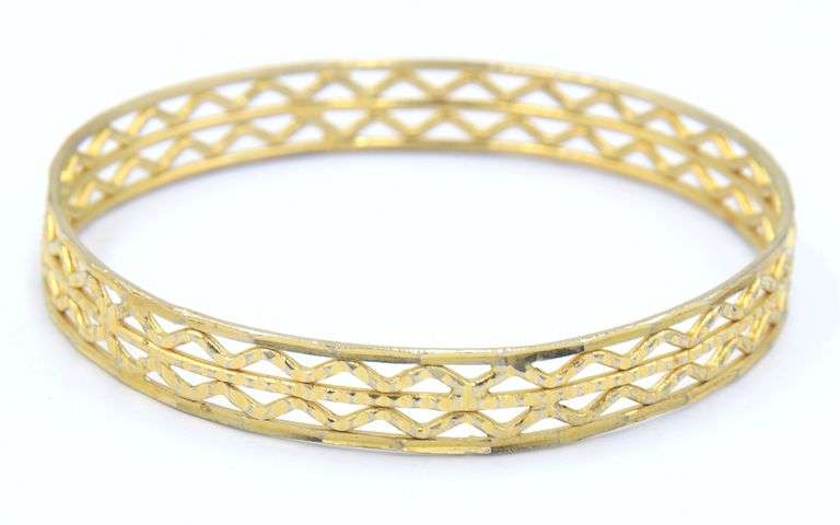 Gold Plated Bangle and Brooch