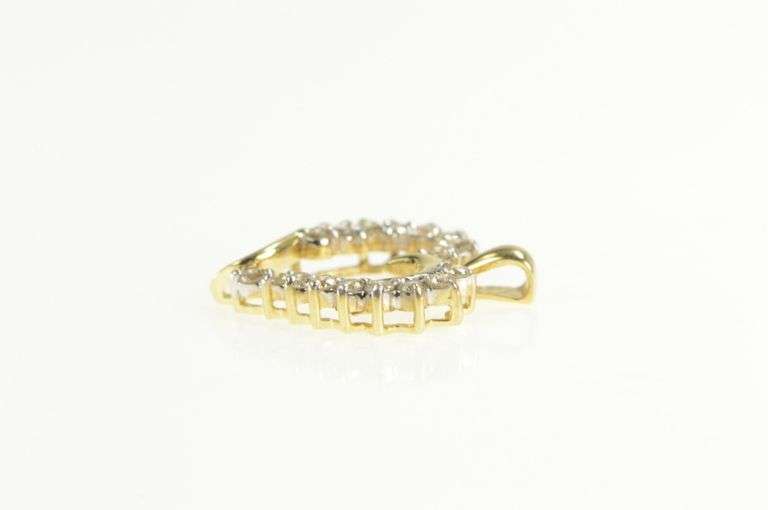 10K Yellow Gold 0.50 Ctw Diamond Curvy Heart Love Symbol Pendant