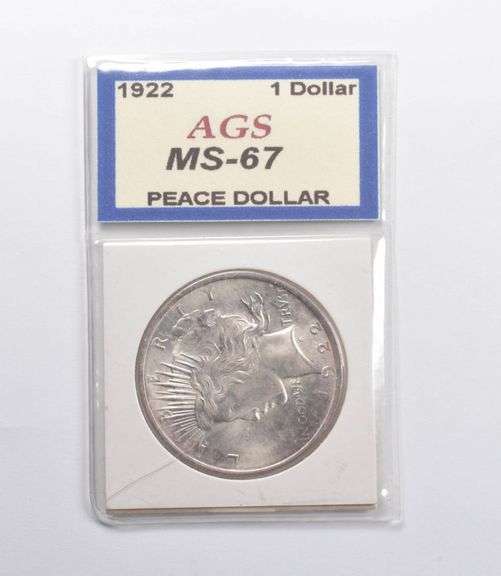 MS67 1922 Peace Silver Dollar AGS