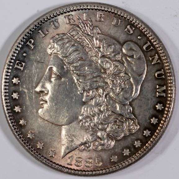 1885 Toned Slider Morgan Dollar