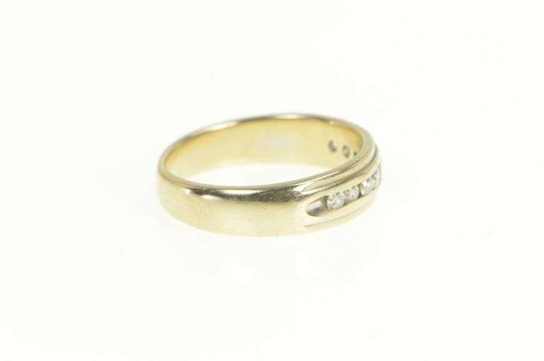14K Yellow Gold 0.50 Ctw Classic Diamond Men's Wedding Band Ring