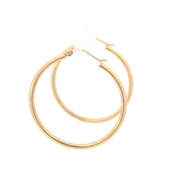 10K Yellow Gold 36mm Vintage Classic Round Fashion Hoop Earrings