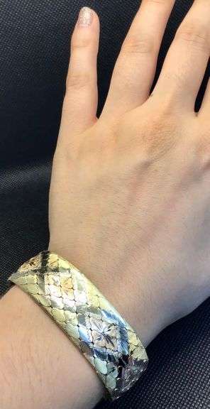 MESMERIZING VINTAGE TRI COLOR 14K GOLD SOLID BRACELET