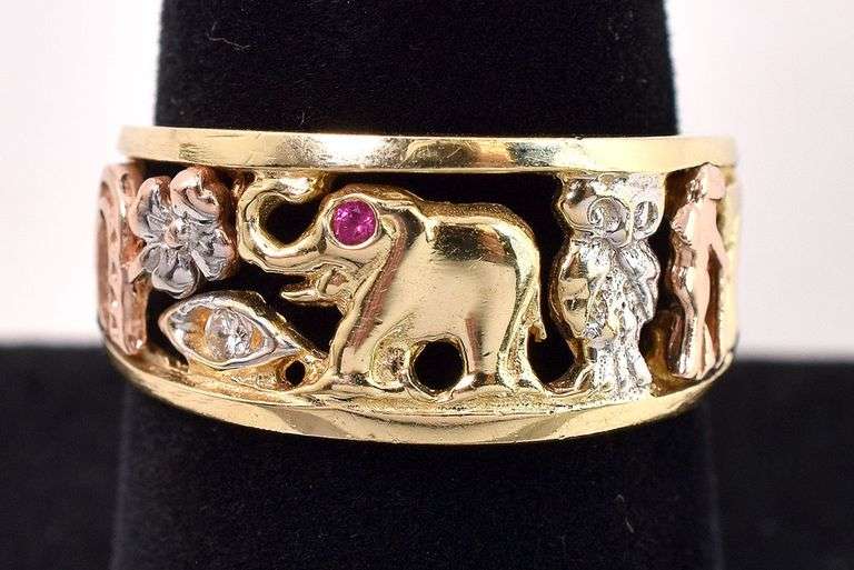 Charming 14K Yellow Gold Good Luck Ring