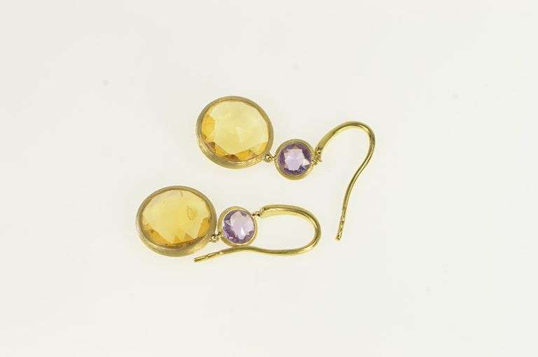 18K Yellow Gold Marco Bicego Jaipur Color Citrine Dangle Earrings