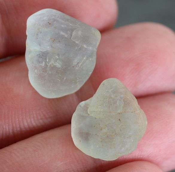 41.89ct uncut light blue Topaz pair
