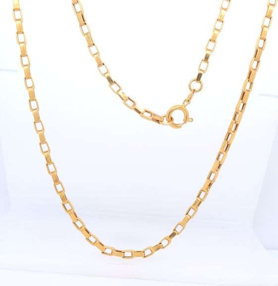 18kt Yellow Gold Solid Paper Clip Chain Necklace