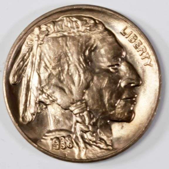 BU 1938 D Buffalo Nickel From a Part Original Roll