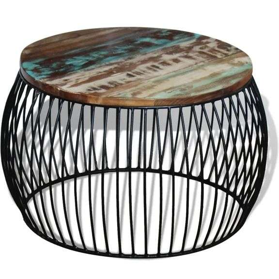 Round Reclaimed Wood Coffee Table - Rustic Elegance