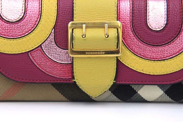 Burberry Halton Pop Element Bright Pink and Check Wallet