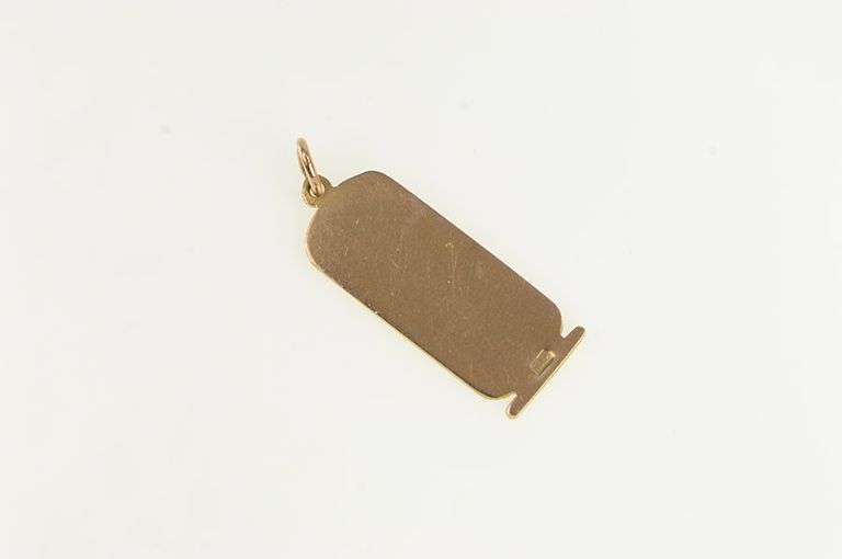 14K Yellow Gold Egyptian Hieroglyphic Cartouche Vintage Charm/Pendant