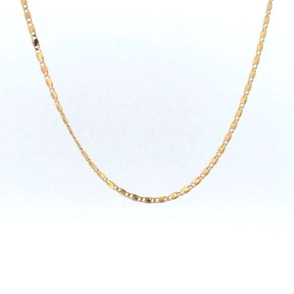 18K Yellow Gold 1.8mm Pressed Spiral Link Vintage Chain Necklace