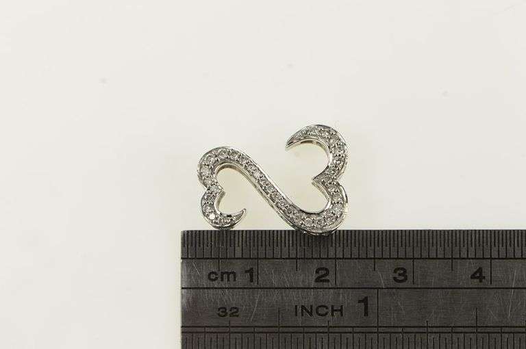 14K White Gold Diamond Heart Infinity Love Symbol Pendant