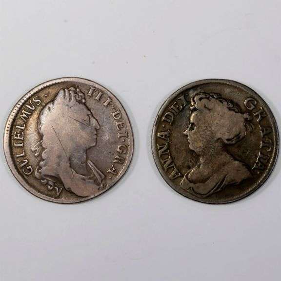 1690 William IV &1711 Queen Anne Shillings