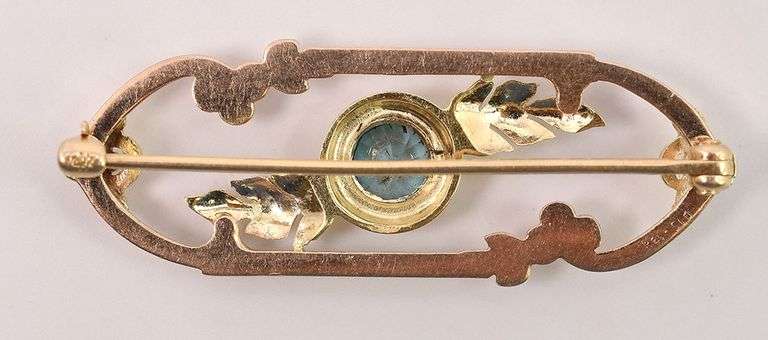 Adorable 14K Yellow Gold Topaz Gemstone Brooch