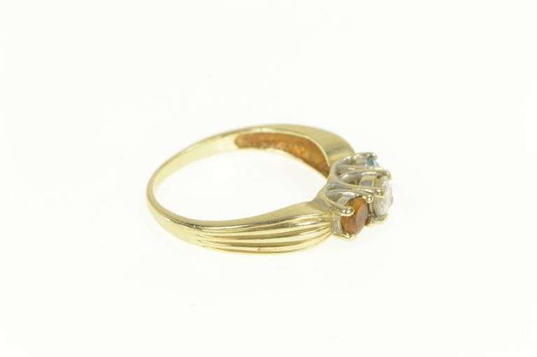 14K Yellow Gold 0.86 Ctw Diamond Topaz Citrine Engagement Ring