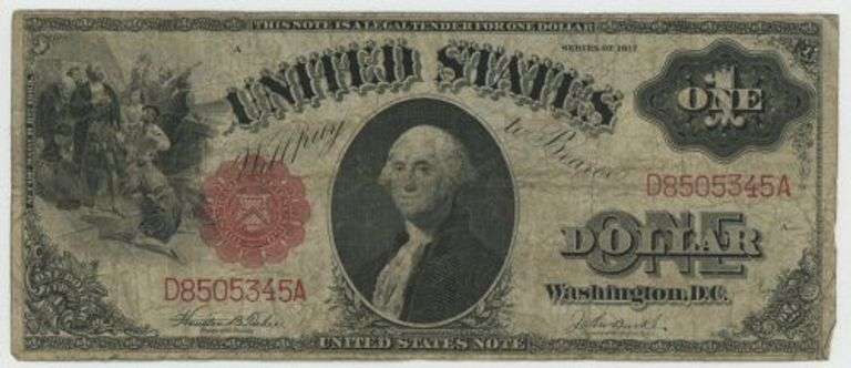 Series of 1917 Large Size $1 Legal Tender Note in circ