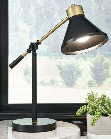 Black & Gold Contemporary Desk Lamp