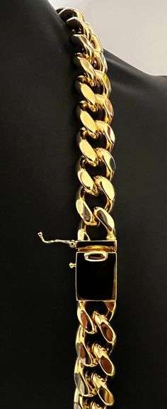 Strong 95 Gram 14 Kt Gold Plate Curb Link Bracelet