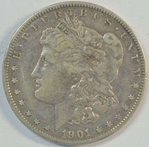 Upper end 1901-S Morgan Silver Dollar. Key date 'S' Mint
