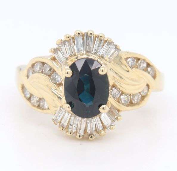 Pleasing Yellow Gold 1.50ct Sapphire and Diamond Ring
