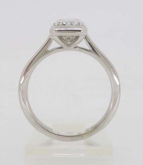 Emerald Cut Diamond in a Bezel Setting