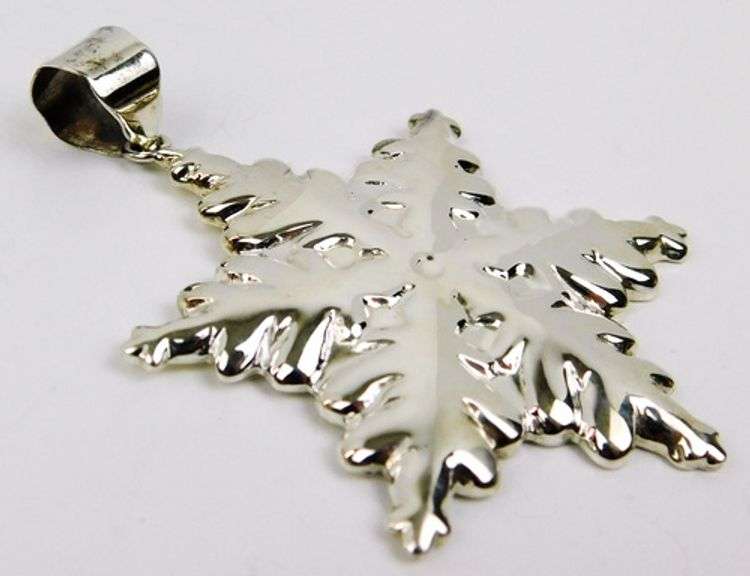 Big Sterling Silver Snowflake Pendant