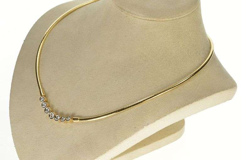 14K Yellow Gold 1.04 Ctw Graduated Diamond Cocoon Chain Necklace