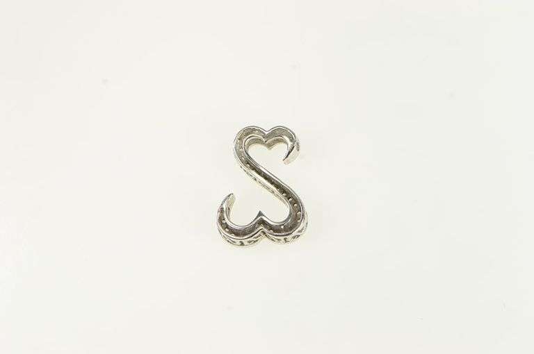 14K White Gold Diamond Heart Infinity Love Symbol Pendant