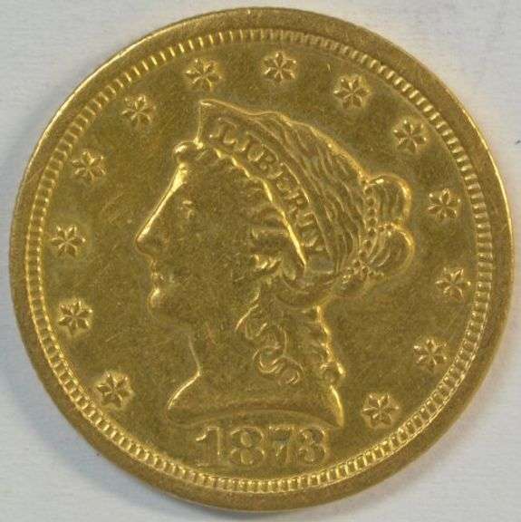 Very scarce 1873-S $2.50 Liberty Gold Piece in high grade