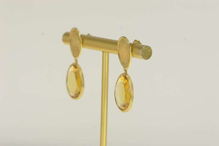 18K Yellow Gold Marco Bicego Jaipur Citrine Dangle Earrings