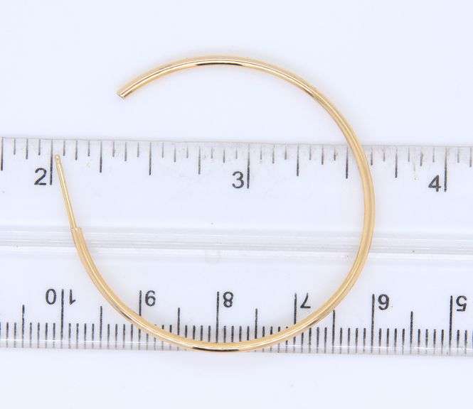 Simple Yellow Gold Hop Earrings